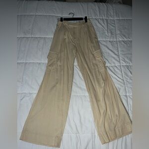 Women's Cream Linen Cargo pants